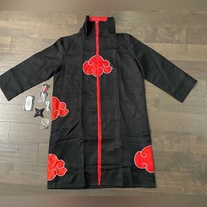 Kids Akatsuki Naruto Red Cloud Anime Cloak Costume